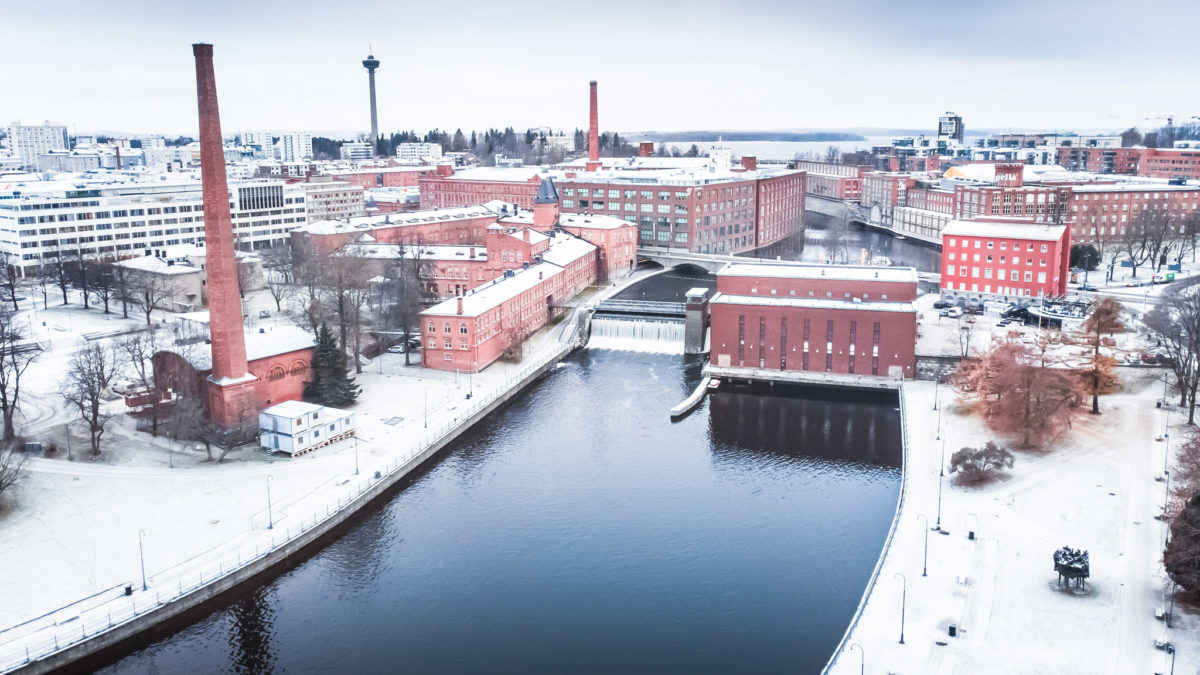 Talvinen Tampere, Tammerkoski ja Koskipuisto