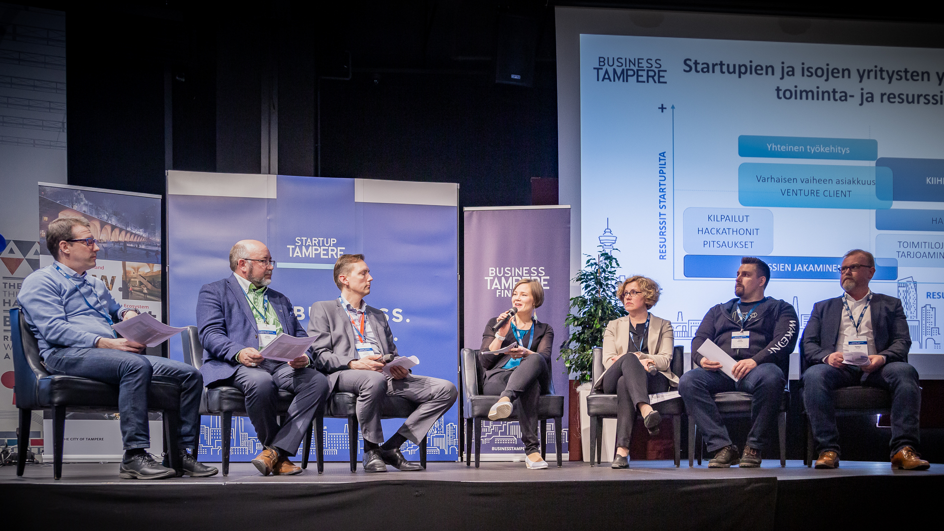 Tampere Industry Startup Forum tapahtuman paneelikeskustelu 16.4.2019