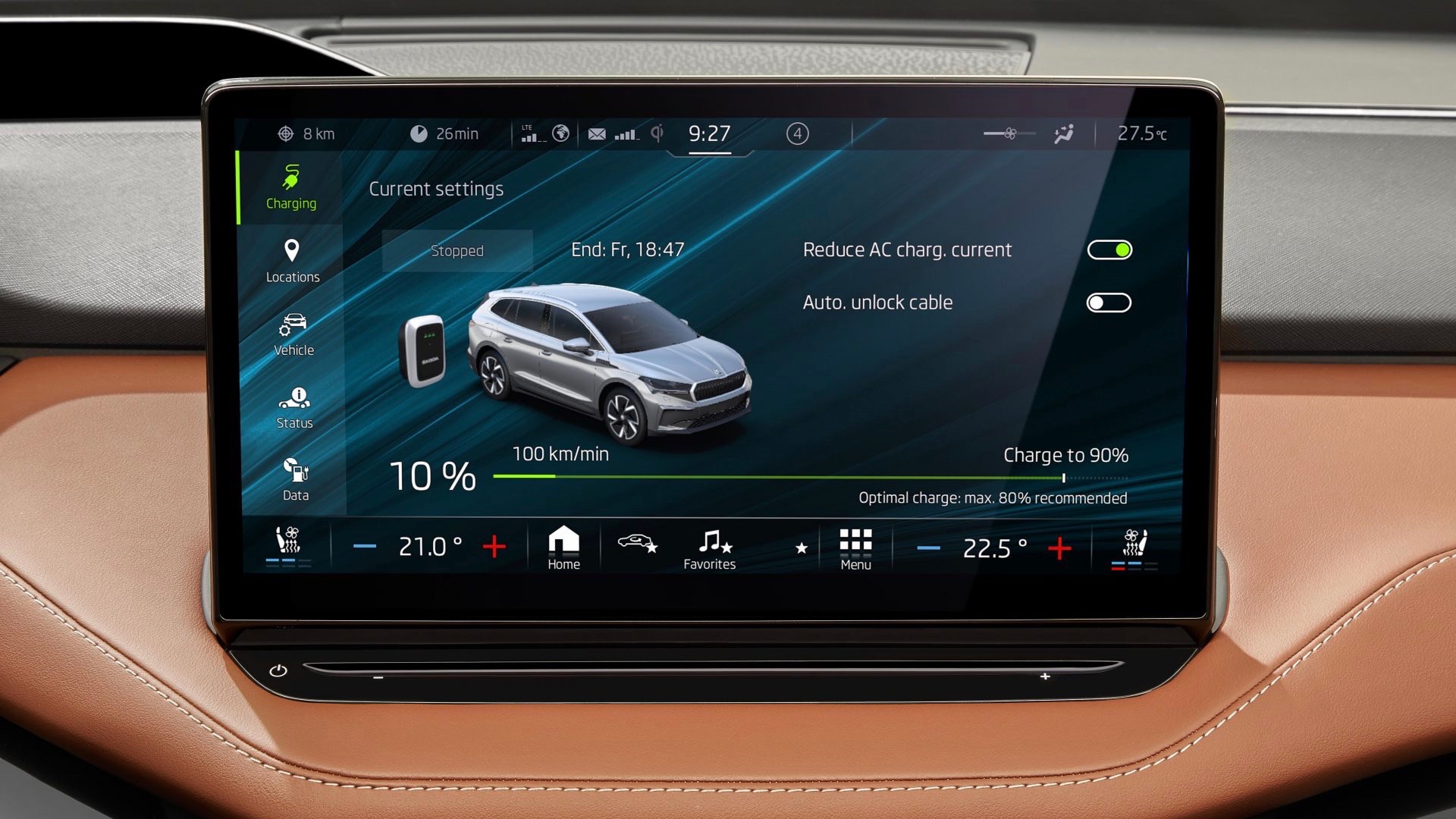 Škoda central touchscreen